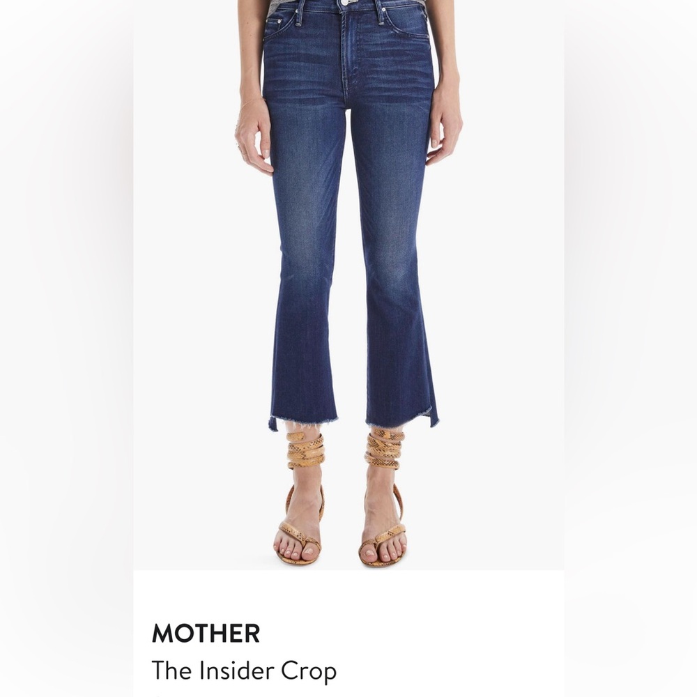 MOTHER Dark Blue Flared Crop Jeans